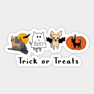 Red Halloween Chis - Smooth Coat Chihuahuas - Halloween Chihuahua Tee Sticker